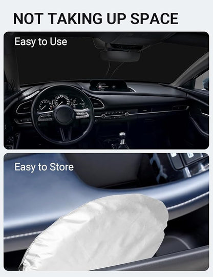 Proadsy Windshield Sun Shade for Mazda CX-30 2020-2025 2026 CX30 Accessories 4-Layer Foldable Front Sunshade Protector Sun Visor Blocks UV Rays Keep Car Cooler