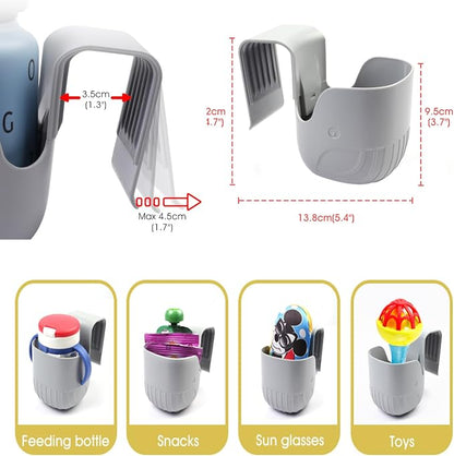 Child Cup Holder for Convertible Car Seats, Car Seat Cup Holder, Baby Stroller Cup Holer Wheelchair Cup Holder, Child Cup Holders Compatible with The Majority of Car Seat Models – Grey