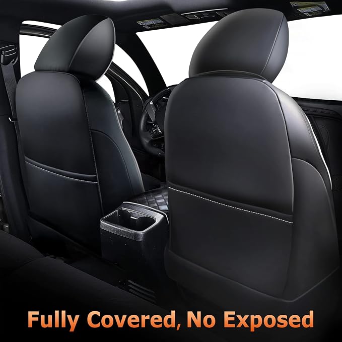 Carlimeki Leather Seat Covers Custom Fit for Tacoma Gen 3rd (2016-2023) Double & Crew Cab, for SR, SR5, Limited, TRD Pro, TRD Sport, TRD Off-Road, Trail Special Edition - Fully Covered