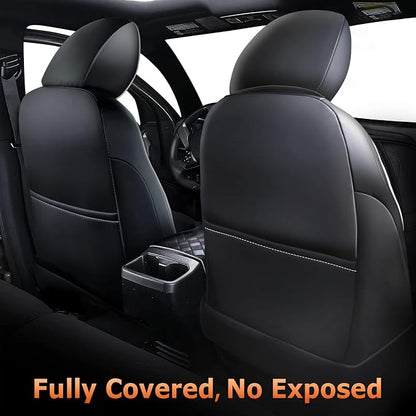 Carlimeki Leather Seat Covers Custom Fit for Tacoma Gen 3rd (2016-2023) Double & Crew Cab, for SR, SR5, Limited, TRD Pro, TRD Sport, TRD Off-Road, Trail Special Edition - Fully Covered