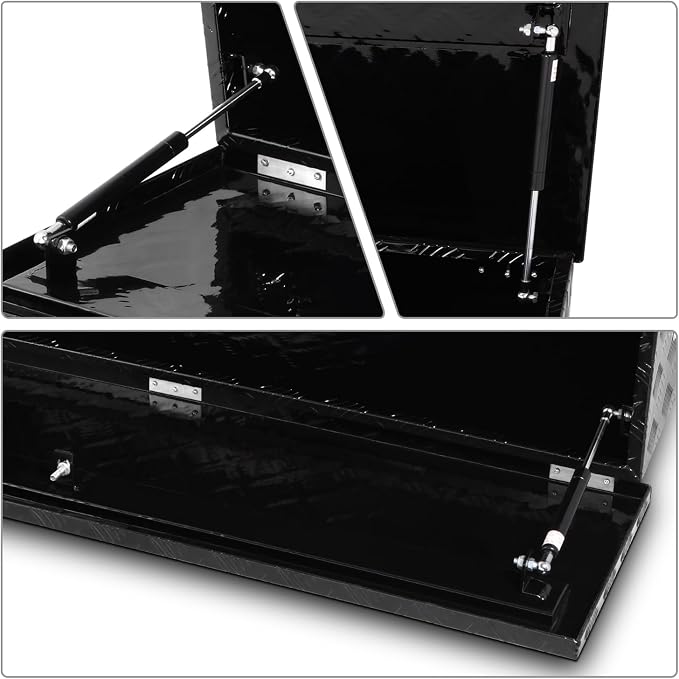 DNA MOTORING Truck Tool Box Lockable Storage Box, Truck Bed Tool Box Truck Bed Organizer Aluminum Truck Tool Boxes for Bed of Truck, w/Lock & Keys, 47"L X 15" W X 15" H Black, TBOX-T5-001-BK