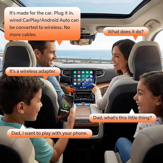 CarlinKit MINI Ultra 2026 Orange - Wireless CarPlay Adapter | Wired to Wireless | Plug & Play | for with iPhone (iOS 10+) & Androi.d (Andro.id 11+) | for Cars OEM CarPlay & Android Auto (2016+)