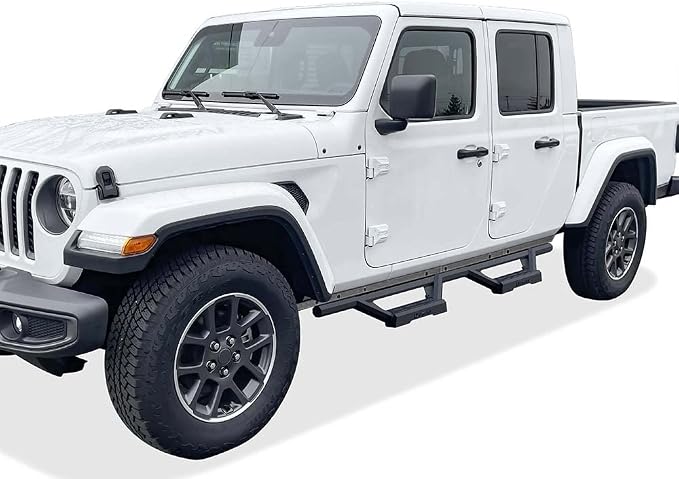APS Drop Steps Running Boards Compatible with Jeep Gladiator 2020-2026 Crew Cab | Stainless Steel Side Steps Nerf Bars | Anti-Slip | 500lbs Capacity | 5-Year Warranty