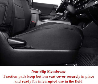 EKR Tacoma Front Seat Covers Custom Fit for Toyota Tacoma 2012 2013 2014 2015 (Regular Seats), Truck Seat Cover for Car - Front Row Only,Neoprene (Black)