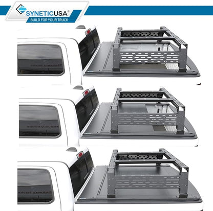 Syneticusa ER Power Retract Hard Tonneau Cover with Rack Kit Fits 2004-2026 Ford F-150 6’7” (78.9”) Truck Bed Off Road Overlanding Retractable