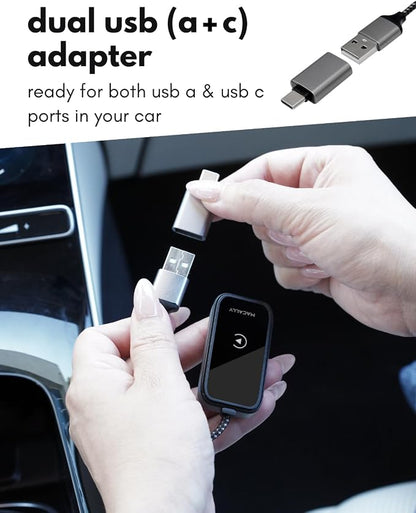 Wireless CarPlay Adapter for iPhone - Go Cordless in Seconds - USB Apple Car Play Wireless Adapter for iPhone 6 or Newer, 2017 Cars or Newer with USB C + A, Seamless, Crisp Sound, Bluetooth/WiFi