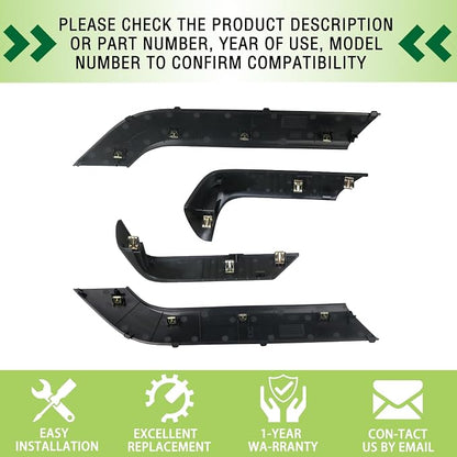4PCS Door Armrest Cover Trim Kit Front&Rear Left Right Side Door Panel Arm Rest Bezel Black Compatible with 2014-2020 Chevy Silverado GMC Sierra
