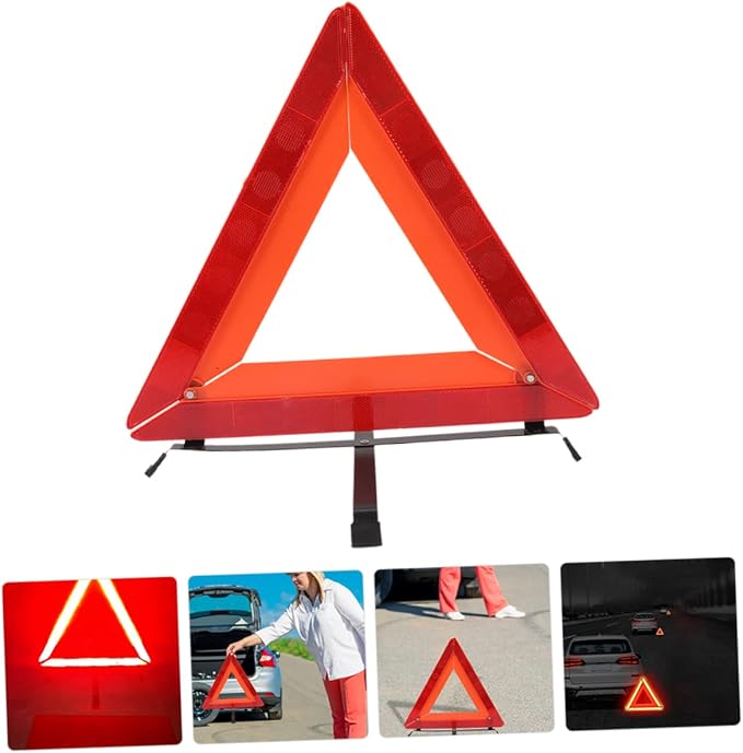 DECHOUS Reflective Roadside Warning Triangle Sign Safety Kit with Sturdy Tripod Quick Setup for Roadside Assistance Durable Design for Car Breakdowns