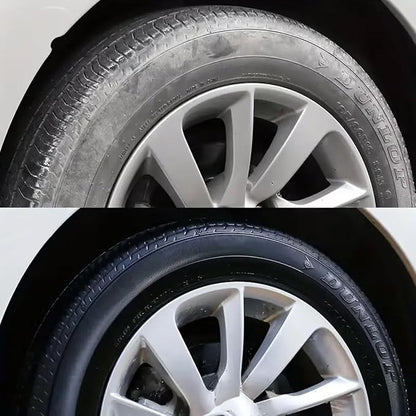 Premium Tire Coating & Trim Restorer, Tyre Nourish Cream, Car Tire Shine with Sponge, Tire Polishing Paste, Ceramic Coating Bring Back the Original Deep Black Shine to Rubber and Plastic (2, 50g)