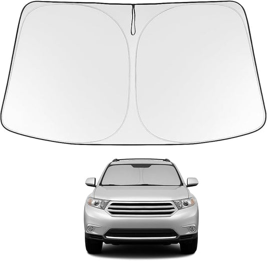 Proadsy 2025 Upgrade Windshield Sun Shade for Toyota Highlander 2008-2013 Foldable Front Sunshade Protector Sun Visor Blocks UV Rays Keep Car Cooler