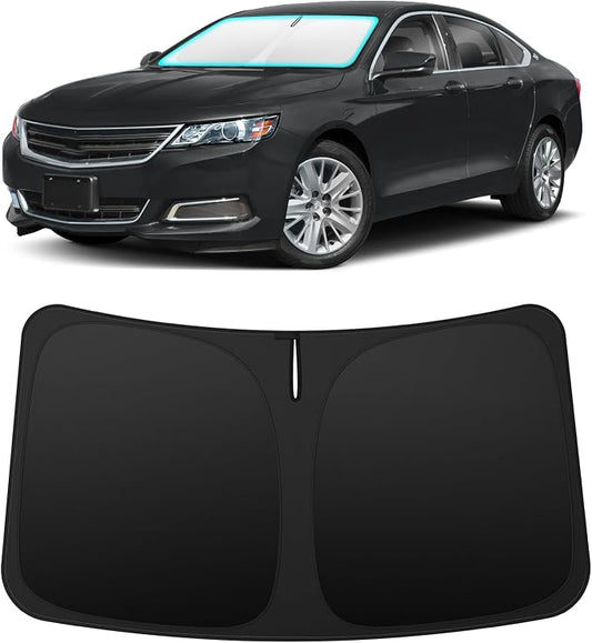 INSAUTO Custom Fit Windshield Sun Shade Accessories for Chevrolet/Chevy Impala 2014-2020, Foldable Front Window Sunshade, UV & Heat Reflector, Keeps Interior Cool, Includes Storage Bag
