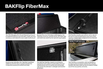 RealTruck BAK BAKFlip FiberMax Hard Folding Truck Bed Tonneau Cover | 1126133 | Fits 2020 - 2026 Chevy/GMC Silverado/Sierra 2500/3500 6' 10" Bed (82.2")