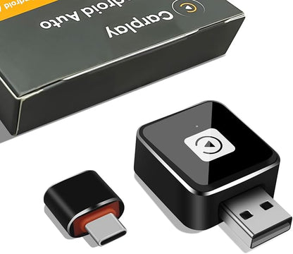 Wireless CarPlay Adapter for iPhone, Converts Factory Wired CarPlay to Wireless, Plug & Play Auto Reconnect, USB-A Dongle + USB-C Adapter, for Cars with OEM Wired CarPlay (iOS 10+, Car Model 2016+)