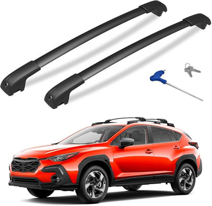 300lbs Lockable Roof Rack Cross Bars Fit for Subaru Crosstrek 2024 2025 2026 (Not for Wilderness), Aluminum Heavy Duty Roof Rails Crossbar for Rooftop Cargo Bars Luggage Bike Kayak Racks