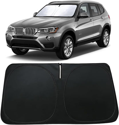 Windshield Sun Shade for BMW X3 2018-2026 Accessories, Car Front Window Sun Visor & Heat Shield | 240T Sunshade Protection Blocks UV Rays Keep Your Car Cooler
