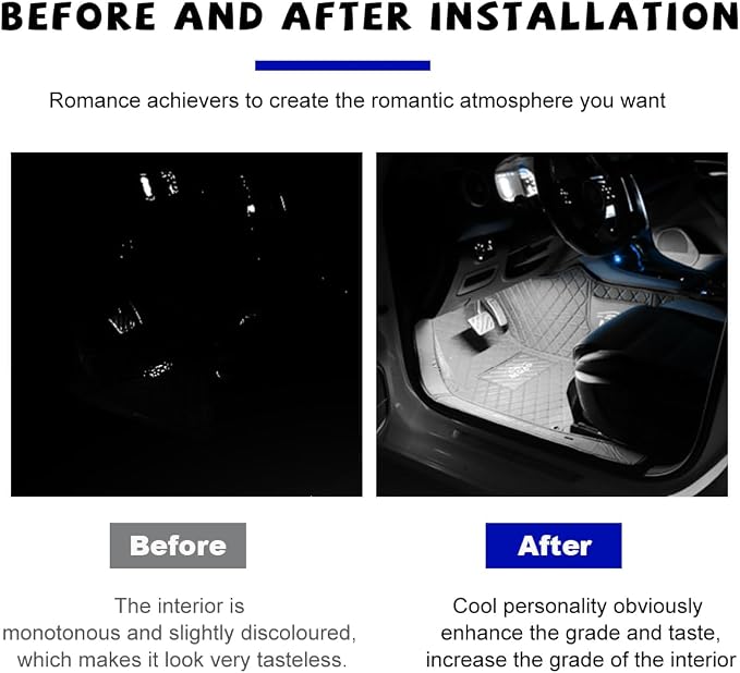 povtii Car LED Strip Light, 24 LED RGB Auto Under Dash Interior Atmosphere Lights, Cigarette Lighter Decorative Lamp Ambient Night Light, Universal Lighting Kit Car Accessories (White)
