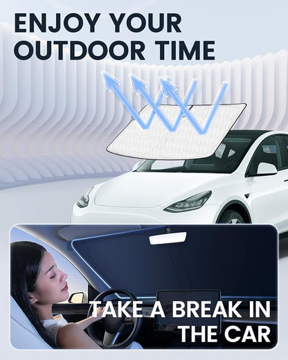 KUST Windshield Shade Custom Fit for Nissan Frontier 2022 2023 2024 2025 2026 Car Accessories Sun Shade Front Windshield Sun Visor Foldable Thicker 5-Layer Block Sun UV Rays