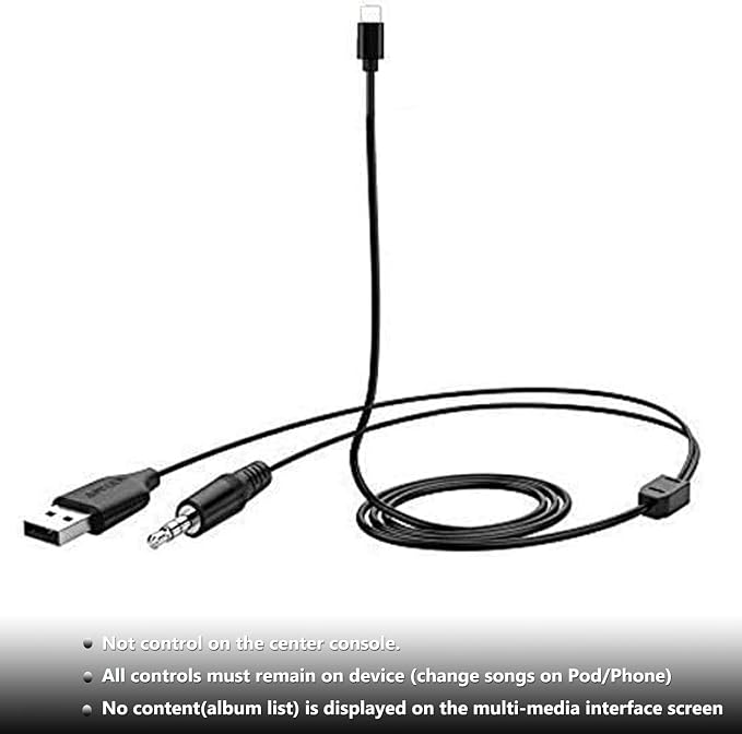 Auxillary Input Connector Car AUX Cable Stereo 3.5mm Interface Compatible with 1 3 5 Series X6 Z4 e39 e85 Y Cable for 14 Pro 13 12 11 Pro Max X X 8 7 7 Plus 6 6S Plus (A)