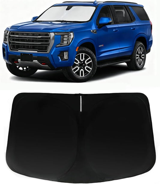 Windshield Sun Shade for 2022-2025 GMC Yukon 2018-2025 VW Atlas | Car Front Window Sunshade with 240T Sun Visor Protector Blocks UV Rays Heat Shield Accessories
