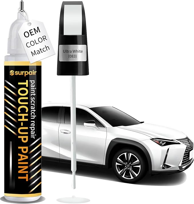 Ultra White 083 Touch up Paint for Lexus OEM Color Match Car Scratch Repair Kit for Nicks & Chips Scratches Quick & Easy Paint Fix 2-In-1 Car Scratch Remover Pen