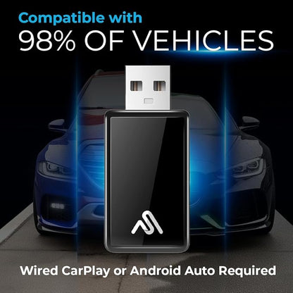 Wireless CarPlay Adapter for iPhone & Android Auto – Plug & Play, Fast Auto-Connect, Compatible with Factory Wired CarPlay, Stable Dual-Band Connection – AutoSky WUA-8PRO