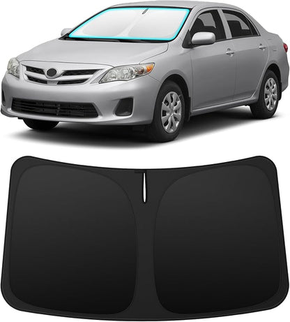 INSAUTO Custom Fit Windshield Sun Shade Accessories for Toyota Corolla 2009-2013, Foldable Front Window Sunshade, UV & Heat Reflector, Keeps Interior Cool, Includes Storage Bag