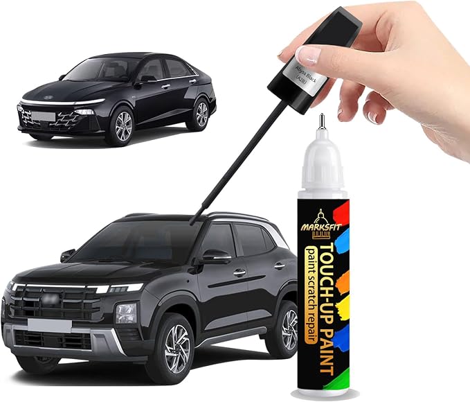 Abyss Black (A2B) Touch Up Paint For Hyundai Exact Match-Chips and Nicks 2 in 1 Car Paint Pen Scratch Rapair for Accent/Creta/Elantra/TUCSON/SANTA