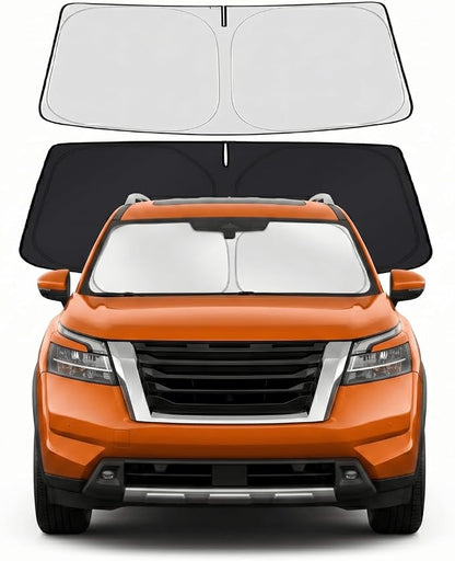 Windshield Sun Shade for 2022-2025 2026 Nissan Pathfinder Accessories - Windshield Sunshade Cover Front Window Shade Custom Fit Pathfinder Sun Visor Protector Foldable Blocks UV Rays