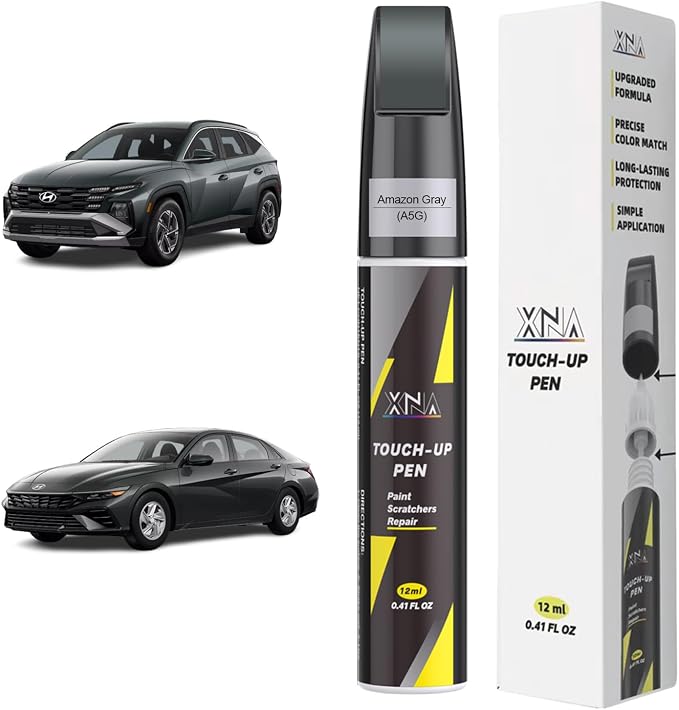 XNA Amazon Gray(A5G) for Hyundai Touch Up Paint, Car Scratch Remover for Nicks and Chips Repair, 2-In-1 Quick & Easy Fix Car Scratch Repair Kit with Exact Color-Matched