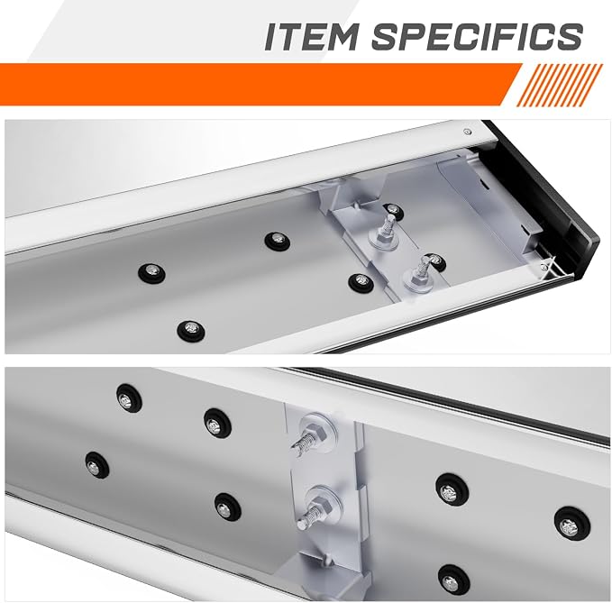 PM PERFORMOTOR 69" Running Boards Compatible with Nissan Rogue 2014-2020, Pair of Stainless Steel Side Rails Step Bars with 4 pcs brackets, Polished Chrome/Black