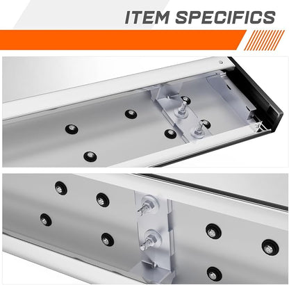 PM PERFORMOTOR 69" Running Boards Compatible with Nissan Rogue 2014-2020, Pair of Stainless Steel Side Rails Step Bars with 4 pcs brackets, Polished Chrome/Black