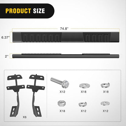 Nilight Running Boards for 2015-2026 Ford F150 Quad Cab 2 Full-Size Door & 2 Half-Size Door 6 Inch Side Step Nerf Bars Stainless Steel Black