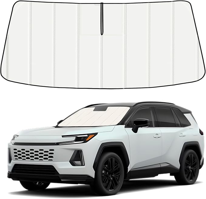 Windshield Sun Shade for Toyota RAV4 2026 LE, XLE, Premium, XSE, Limited, SE, TRD Off-Road, Front Window Visor Accessories, Folding Design Blocks Heat & UV Rays Maintain Cool Interior