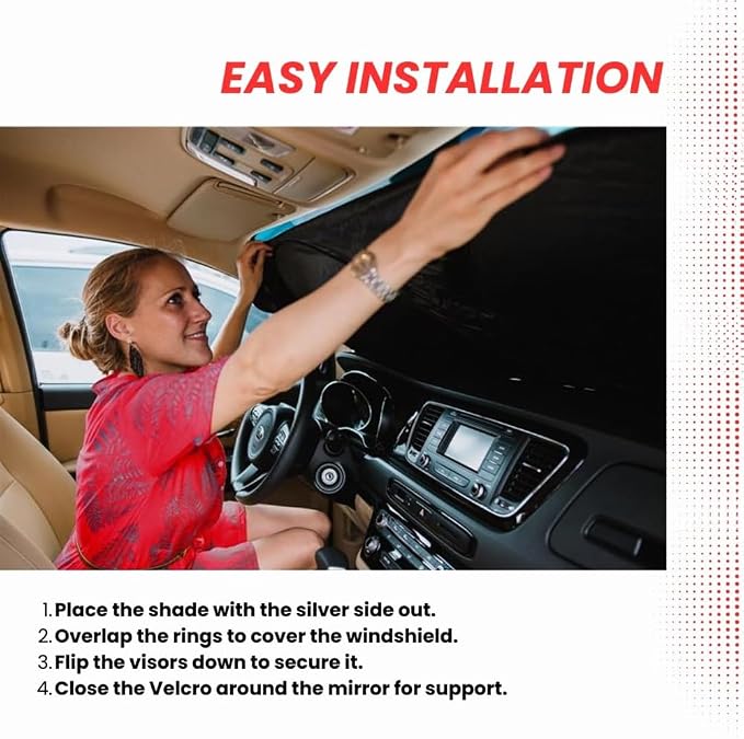 Windshield Sun Shade Compatible for Jeep Wrangler, Rubicon, Sahara, Gladiator, Sport S, Willys 41, High Altitude| Certified 99% UVA & UVB Car Sun Shade. Award Winning & Patented | by Kinder Fluff