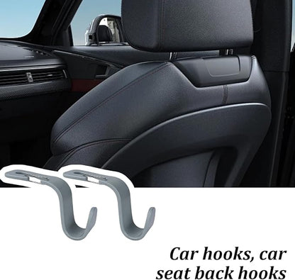 4PCS Car Seat Headrest Hook, Multi-Purpose Seat Back Hanger Purse Bag Handbag Organizer, Auto Interior Backseat Storage Hook Holder for Coat Hat Grocery Umbrella, Universal Fit (Gray)