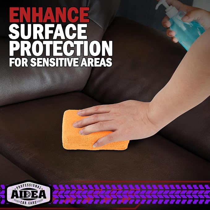 AIDEA Microfiber Applicator Pad-8Pack, Car Wash Sponge, Premium Microfiber Sponge and Cleaning Pads, Perfect for Effortless Wax, Sealant, and Conditioner Application-Orange