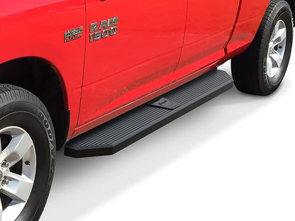 APS 6-inch (Black Stainless Steel Powder Coated Flat Style) Running Boards Side Bars Side Steps Compatible with Dodge Ram 1500 2009-2018 Quad Cab