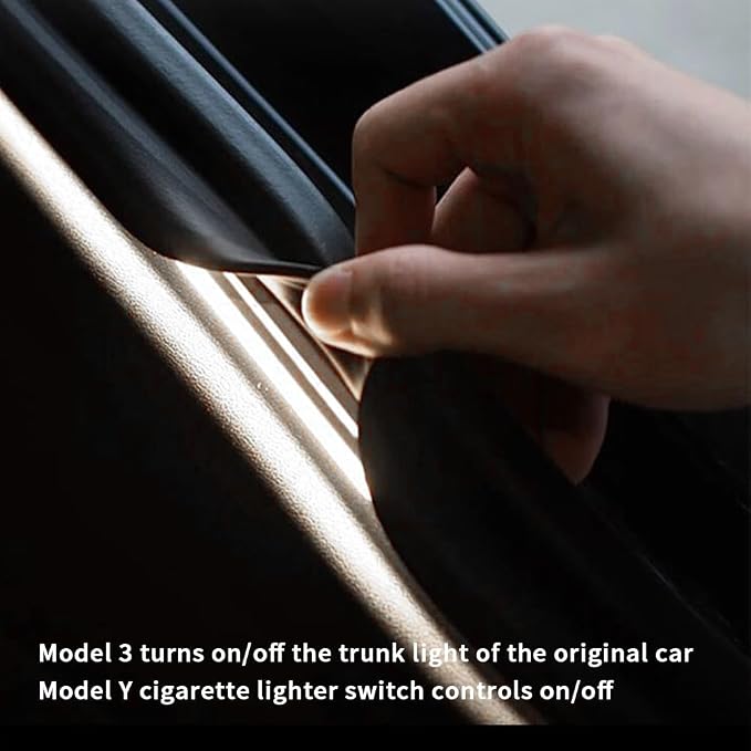 Trunk LED Light Strip for Tesla Model 3 2018-2023 - Waterproof & Easy Installation Interior Lighting Bar with Flexible Silicone, Trunk Ambient Lighting Accessories (DC 15V, Cool White)