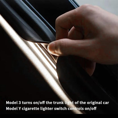 Trunk LED Light Strip for Tesla Model 3 2018-2023 - Waterproof & Easy Installation Interior Lighting Bar with Flexible Silicone, Trunk Ambient Lighting Accessories (DC 15V, Cool White)