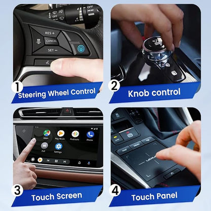 Carlinkit Wireless CarPlay Adapter for iPhone, 4.0 Adapter Convert Wired to Wireless, Support Android Auto, Voice, Music, GPS, Keys, etc. CPC200-CP2A, Blue