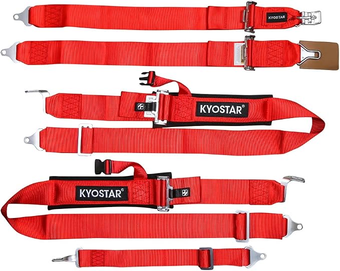Kyostar 5 Point Harness 3 Inch with Ultra Soft Heavy Duty Shoulder Pads, 8155 Red