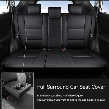 Rav4 Seat Covers Custom Fit for Toyota Rav4 XLE,Platinum,Limited 2013-2018 & SE 2016-2018, Leather Car Seat Cover Full Set for SUV,Faux Leather（Black