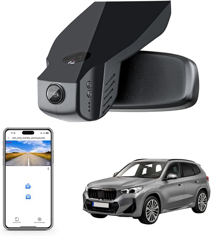 Mangoal 4K Dash Cam Custom for BMW X1 Gen2 F48/F49 2017 2018 2019 2020 2021 2022(Model B), sDrive28i xDrive28i, OEM Style, 2160P UHD Video, WiFi & APP, GPS, 64GB Card