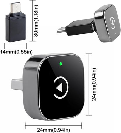 Wireless Carplay Adapter & Android Auto 2025 Upgrade Wired CarPlay to Wireless,2-in-1 Mini USB Design with Fast Stable Connection Car Play for Apple iOS 10+, Android 11+ Version
