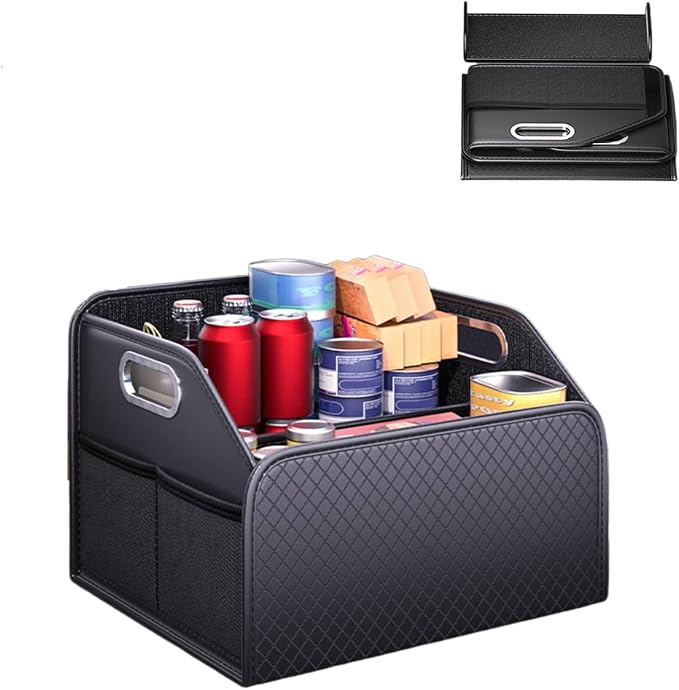 Car Trunk Organizer and Car Storage,Collapsible Multi-Compartment Car Organizers, Waterproof Foldable Luggage Bag with 4 Pockets，Suitable for Any Car