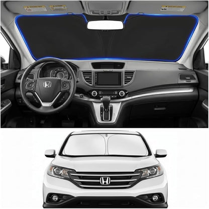 Custom Fit Windshield Sun Shade for Honda CRV CR-V 2012-2016 | Perfect Vehicle Fit, Cooler Interior, Blocks UV Rays, Stronger Frame, Easy Fold & Store