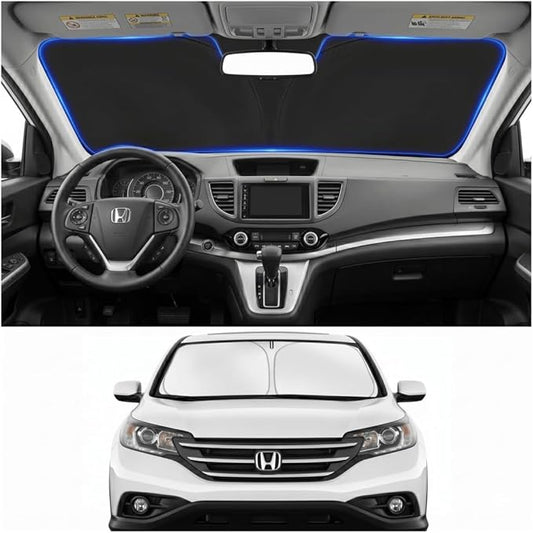 Custom Fit Windshield Sun Shade for Honda CRV CR-V 2012-2016 | Perfect Vehicle Fit, Cooler Interior, Blocks UV Rays, Stronger Frame, Easy Fold & Store