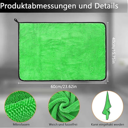 DIAOJIA 3 Pack Microfiber Car Towels (16" x 24"), 500 GSM Double-Sided Absorbent Coral Fleece Cloths for Washing, Drying & Cleaning, Streak-Free & Lint-Free (Mixed Colors)