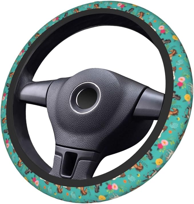 Horse Steering Wheel Covers Non Slip Neoprene Universal 15 Inch Steering Wheel Protector Car Cover for Men Women