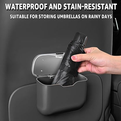 HOLDCY Car Trash Can, Waterproof Multi‑Functional Auto Trash Bin for Door/Console/Seat Back, Universal Vehicle Garbage Can for Car/Truck/SUV Drivers (Black)